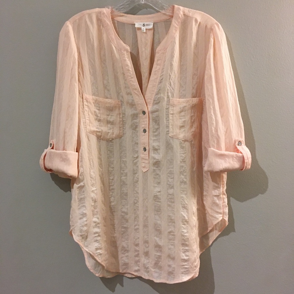 Lou & Grey Light Pink Henley Lightweight Shirt